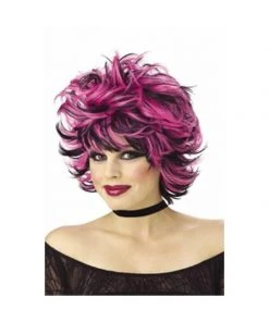 California Costume Co. Adult Pink & Black Sexy Shag Wig Costume Wigs