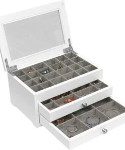 Craftech International Whitewood White Earring Box Unique Gifts